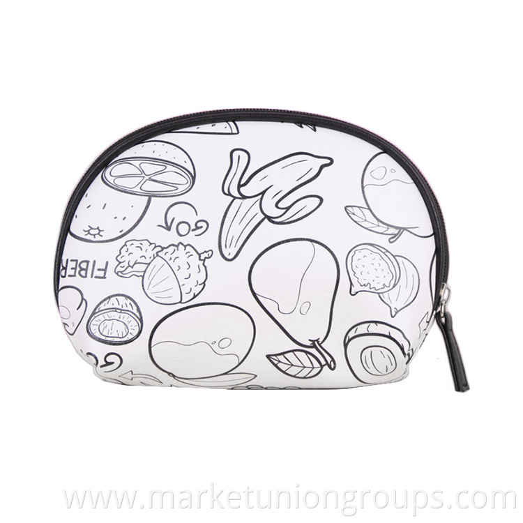 Custom Print Sublimation Personalized Organizer Storage Cosmetic Bag PVC Leather Travel Make Up Bags with Personal Logo